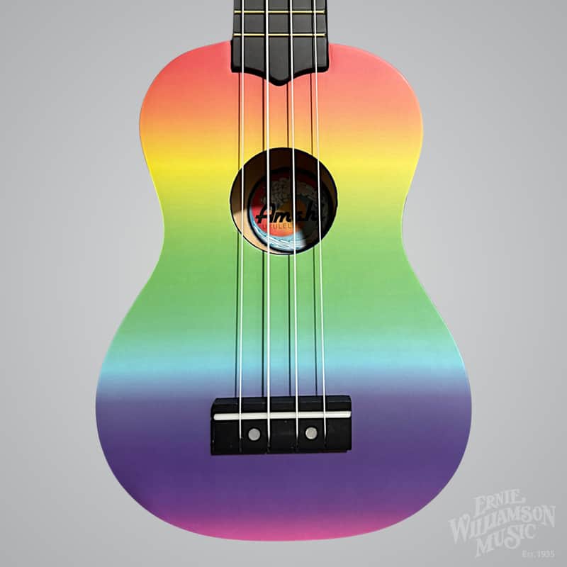 Amahi DDUK1 Soprano Ukulele, Gradient Rainbow Design w/ bag image 1