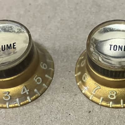 Gibson- Reflector knobs, Gold, 1960's, Pair image 1