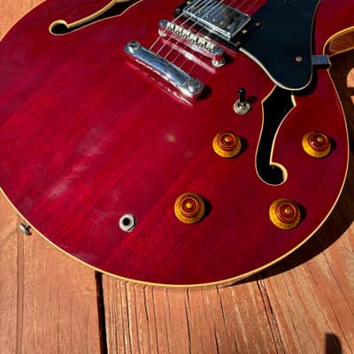 Samick Kingston SAN-450 1998 Cherry 335 W/HSC Semi-Hollow Guitar Artist Series image 9