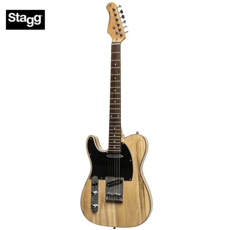 Stagg SET-STD NAT LH T Series Solid Paulownia Body Maple Neck 6-String Electric Guitar for Left Handed Players image 1