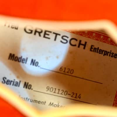 ✨1990✨ Gretsch 6120 Nashville Western Orange MIJ Terada~ Bigsby~ Japan + Case! image 5