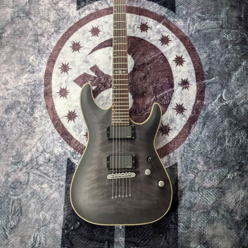 2017 Schecter C-1 Platinum with Ebony Fretboard - Satin Black image 1