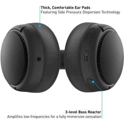 Panasonic RB-M500B Deep Bass Wireless Bluetooth Immersive Headphones with Bass Reactor, Sand Beige image 9