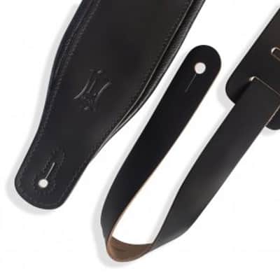 Levy's M26PD-BLK 3" Black Top Grain Leather Strap image 2