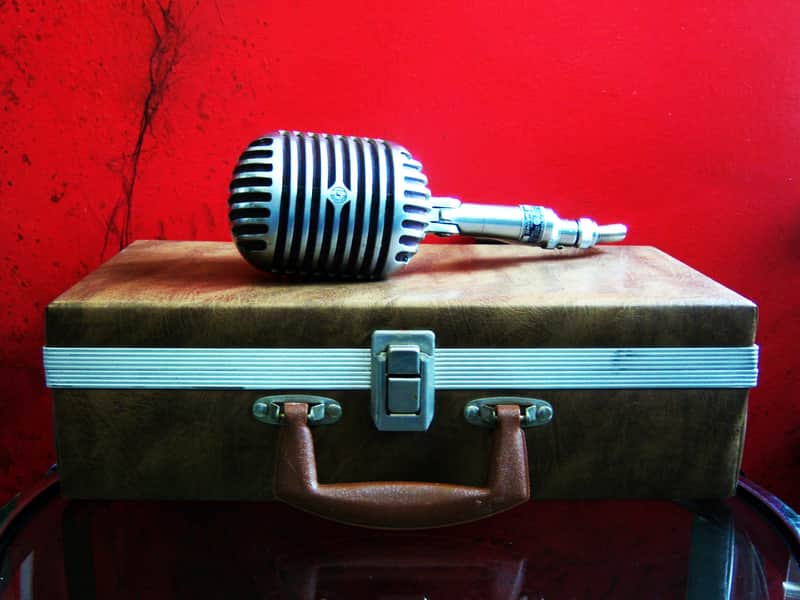 Vintage 1940's Shure 55S Unidyne dynamic cardioid Microphone multi Z w cable & case 55S 55SW 556S 556 image 1