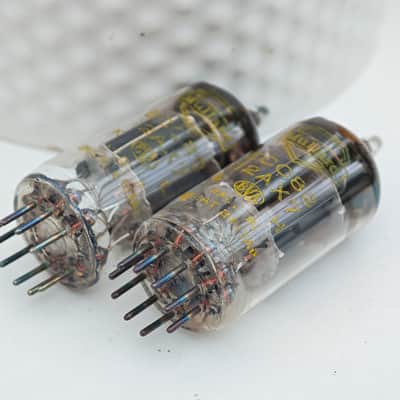 2x Mullard ECC83 1963 - Yellow Print Datecode I63 image 5