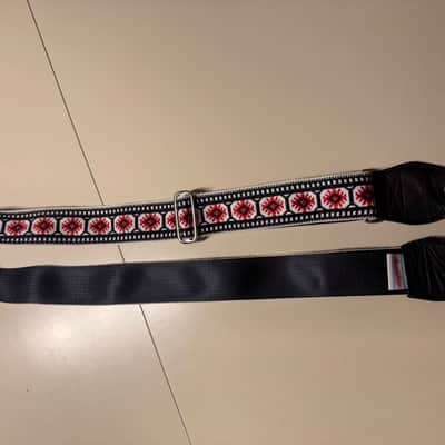 Souldier Pillar Seatbelt Guitar Strap — Red/White/Black Jacquard — Made in USA image 5
