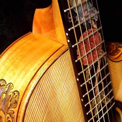 Acoustic Parlor Cutaway Guitar Handmade by Blueberry Butterflies Motif image 3
