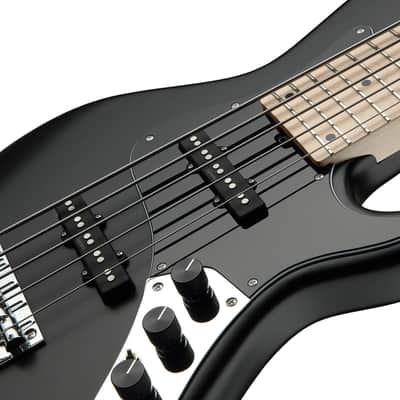 Sadowsky MetroLine 24-Fret Singlecut Vintage Bass 5 String, Swamp Ash Body, Solid Black Satin image 6