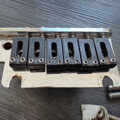 USA Vintage 1990's Relic Fender Stratocaster Tremolo Bridge w Graph Tech Saddles image 3