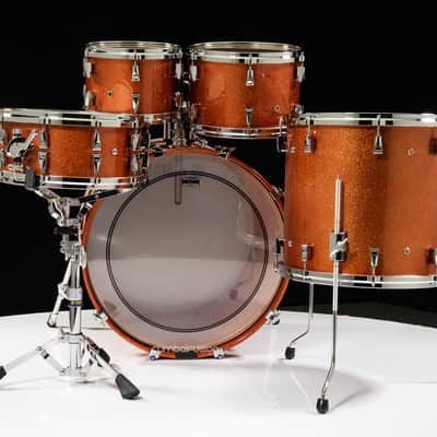 Yamaha Absolute Hybrid Maple 5pc 10/12/14/16/22 Orange Sparkle image 2