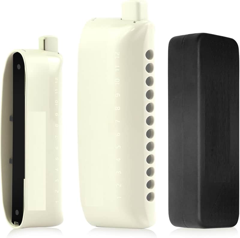 Chromatic Harmonica in C for Adults and Professionals, 12 Hole Mouth Organ with Unique Modern Design as Gift, Ivory Cover image 1