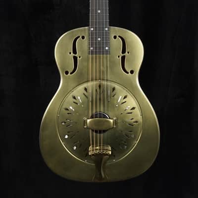 National Reso-Phonic Raw 14 Fret Brass Roundneck Resonator image 3