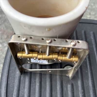 Callahan Telecaster bridge - aged- Left Handed - string thru or top loader image 3
