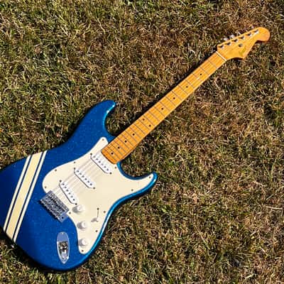 ULTRA RARE 1978 Greco ORDER MADE (Racing Stripe + Blue Metallic Sparkle) SE-600 Super Sounds S-Style ... CUSTOM SHOP Maxon "EXCEL" (1962-1964 Pre-CBS REPLICA Single Coil CLONE pickups) + GIGBAG image 6