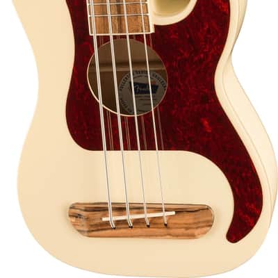 Fender Fullerton Precision Bass Uke, Walnut Fingerboard, Tortoiseshell Pickguard, Olympic White image 5