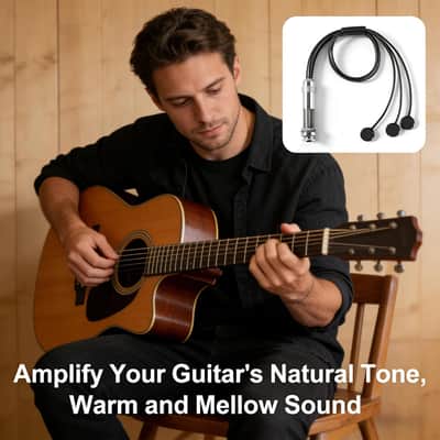 Mini Acoustic Guitar Pickup, Passive Piezo Acoustic Pickup with Three Balanced, Piezo Pickup for Acoustic Guitars, GS Mini & Journey Collapsible Models, Steel String Acoustic Guitar, Ukulele image 4