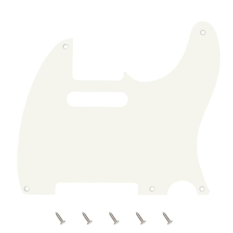 Vintage Original '51–'59 5-Hole Tele Pickguard 1.5mm/0.059inch Thin Thickness Straight Edge 1 Ply Tele Scratch Plate for USA/Mexican Vintage Style Telecaster JT/HB-19 Vintage White image 1