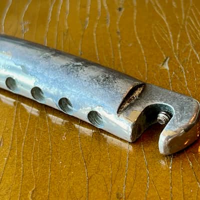 Original 1950s Gibson Les Paul Wraparound Stop Tailpiece Bridge Aluminum Nickel stoptail wraptail image 4