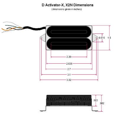 NEW DiMarzio DP102 X2N Bridge Humbucker Universal Spacing - BLACK image 3