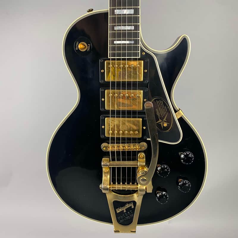Gibson Les Paul Custom 57 re-issue - Black Triple Pickup with Bigsby, Cert, Original case and case candy. image 1