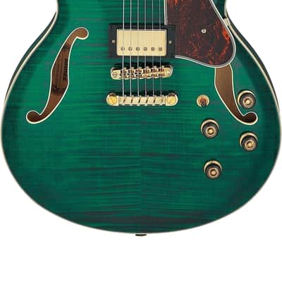 Ibanez AS93FM Artcore Expressionist Transparent Moss Green image 1
