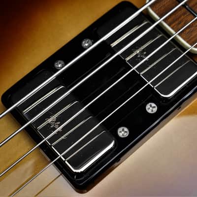 Hofner HCT-500/1-CV Cavern McCartney Revolution Look Custom Beatle Bass Tea Cups, RUGBY BALL TUNER BUTTONS & LaBella 760FHB2 Flats image 4