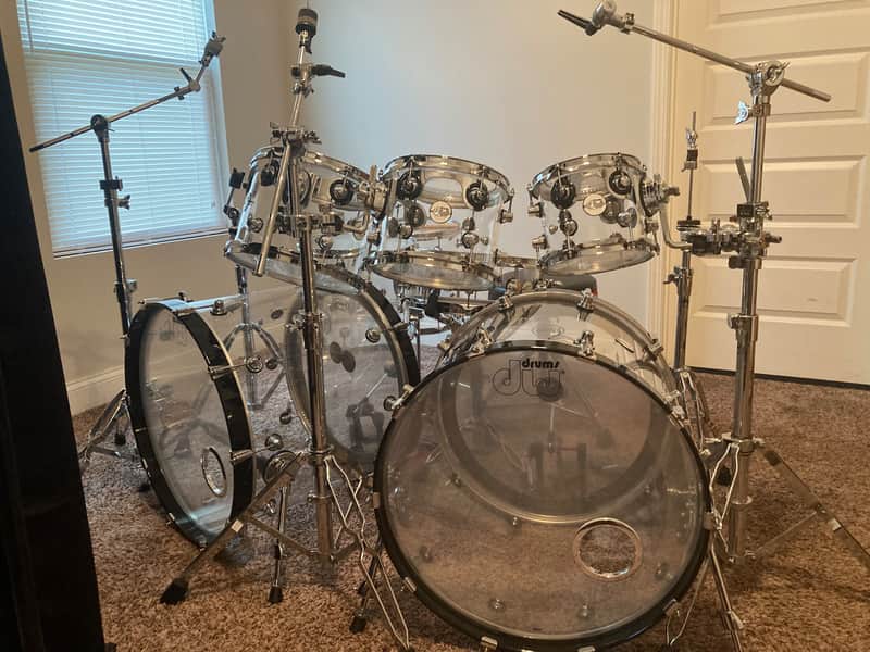 DW Design series double bass drum set acrylic image 1