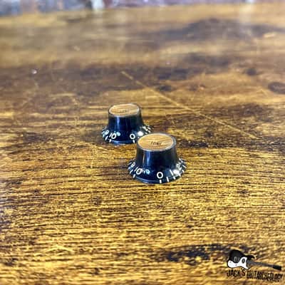 Gibson Custom Shop Reflector Knobs- 2 Tone (2020s - Black/Gold) image 2