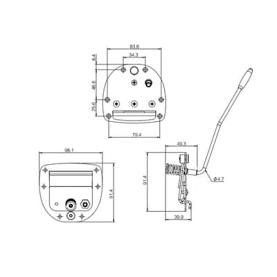 Jaguar / Jazzmaster Style Tremolo Vibrato Assembly with Locking Button - Chrome image 4