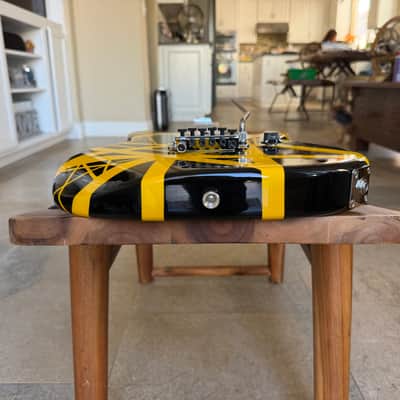 EVH Striped Series Electric Guitar 2021 Black with Yellow Stripes image 13