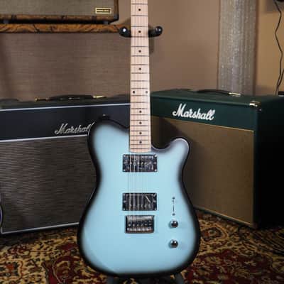 Moniker Custom made 1/1 P90 and HB Modified-Strat-style body Blue black sunburst image 1