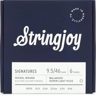 Stringjoy Signatures Nickel-wound Balanced Electric Guitar Strings - .0095 - .046 Super Light Plus (3-pack) Bundle