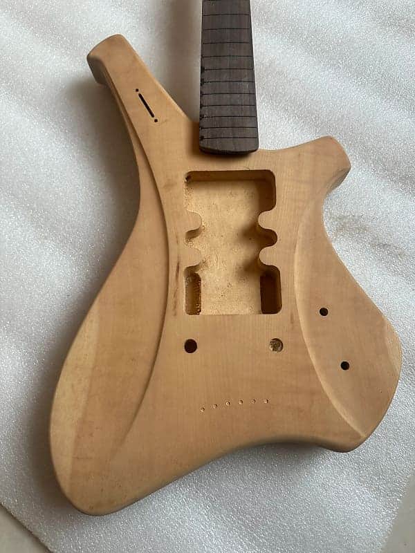Unfinished DIY Project Electric Guitar Body and Neck, Rosewood Fingerboard image 1