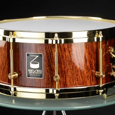 Seven Six Drum Company Bubinga and Jatoba Art Custom Snare Drum 6x14 image 1