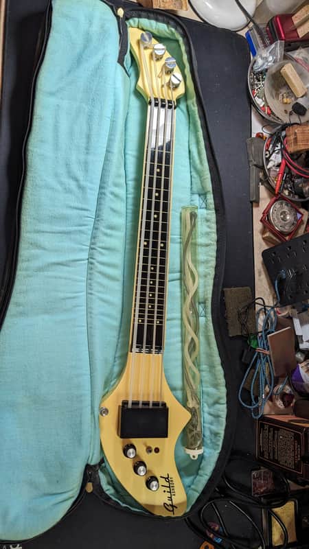 GUILD ASHBORY BASS, 1986 (very early first year production) - VINTAGE WHITE SPARKLE with Pickup Cover, original gig bag/case, 2 owners, virtually Mint condition image 1