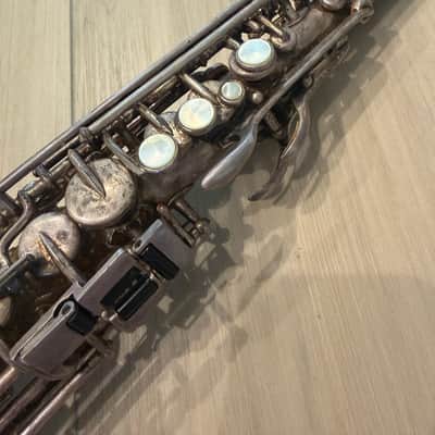 Buescher True Tone low-pitch 1928 - Silver Soprano Saxophone image 3
