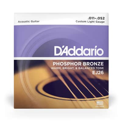 D'Addario Phosphor Bronze Strings, 11-52 Custom Light, EJ26 image 1