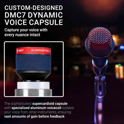 sE Electronics V7 Dynamic Microphone for Singing, Speech & Studio Recording - XLR Handheld Professional Microphone with Supercardioid Aluminum Voice Coil for Huge Gain Before Feedback - Brushed Nickel image 6