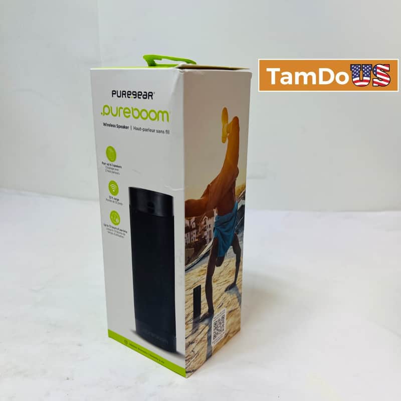 PureGear PureBoom Wireless Bluetooth Speaker with Built-in Mic Black E6HBB image 1