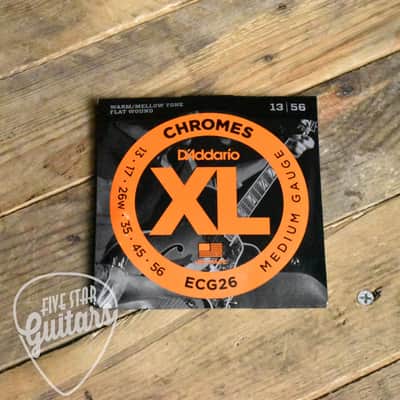 D'Addario ECG26 Chromes Flat Wound Electric Guitar Strings Medium 13-56 image 2