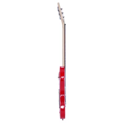 Cxxss Novice Flame Shaped Electric Guitar HSH Pickup Bag Strap Paddle Rocker Cable Wrench Tool - Red image 10