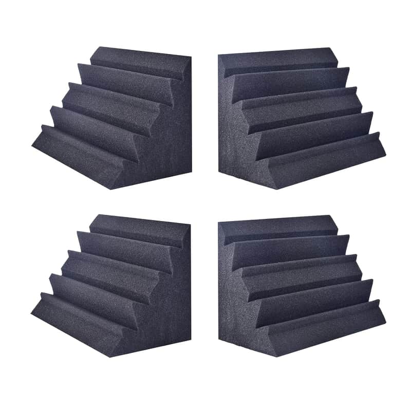 Low-Frequency Soundproofing 12 ''X 7 "X 7" Low-Frequency Trap Bass Trap Wall Corner Sound-Absorbing Sponge Sound-Absorbing Cotton (4Pack, Black) image 1