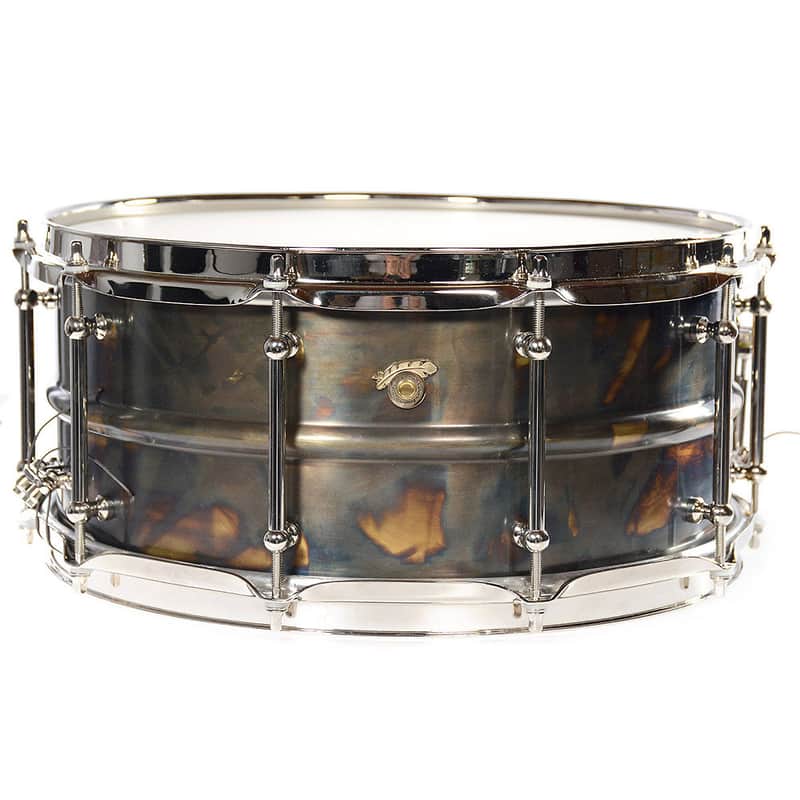 Joyful Noise 6.5x14 TKO Tailpipe Patina Brass Snare Drum w/Bright Nickel Hdw Sealed with Clear Carnauba Wax image 1