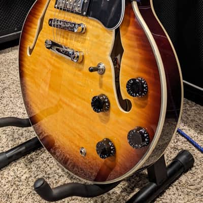 Firefly FF338PRO - ES-335 Style Semi-Hollow - Stainless Steel Frets Locking Tuners Cool Inlays Figured Top image 7