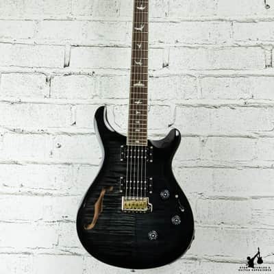 PRS SE Custom 24 Semi-Hollow Piezo Charcoal Burst w/ bag (#6521) image 3
