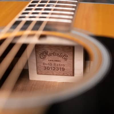 Martin D-13E Retro Dreadnought Acoustic/Electric Guitar - Spruce/Walnut with Gig Bag image 17