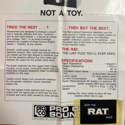 ProCo RAT 1987 Vintage LM308 Chip Collector Grade Black image 7