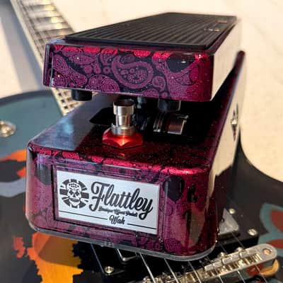 Flattley Wah Pedal 10th Anniversary Edition - Red Paisley Skulls image 2