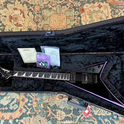 USA JACKSON CUSTOM SHOP RHOADS RR1 GUITAR | BLACK / DOOM PURPLE BEVELS image 8
